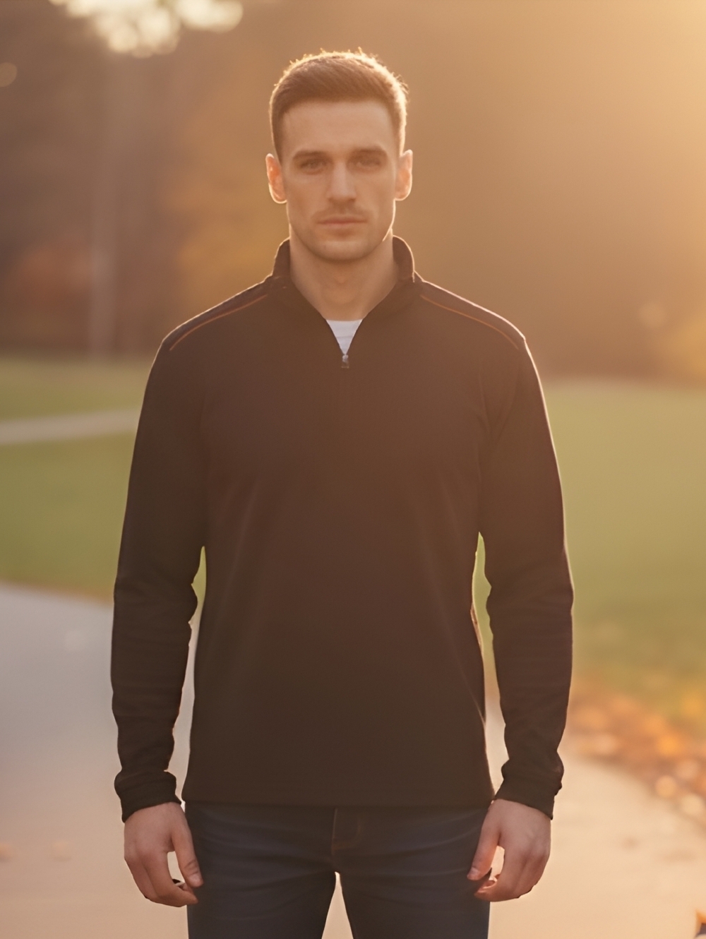 Pebble Beach Performance Men's Jacket Gray Quarter Zip Pullover Size XL